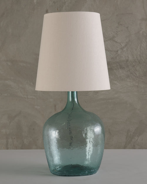 EARLY 20TH C HANDBLOWN, BLUE, 'DAMA JUANA' MEZCAL BOTTLE TABLE LAMP